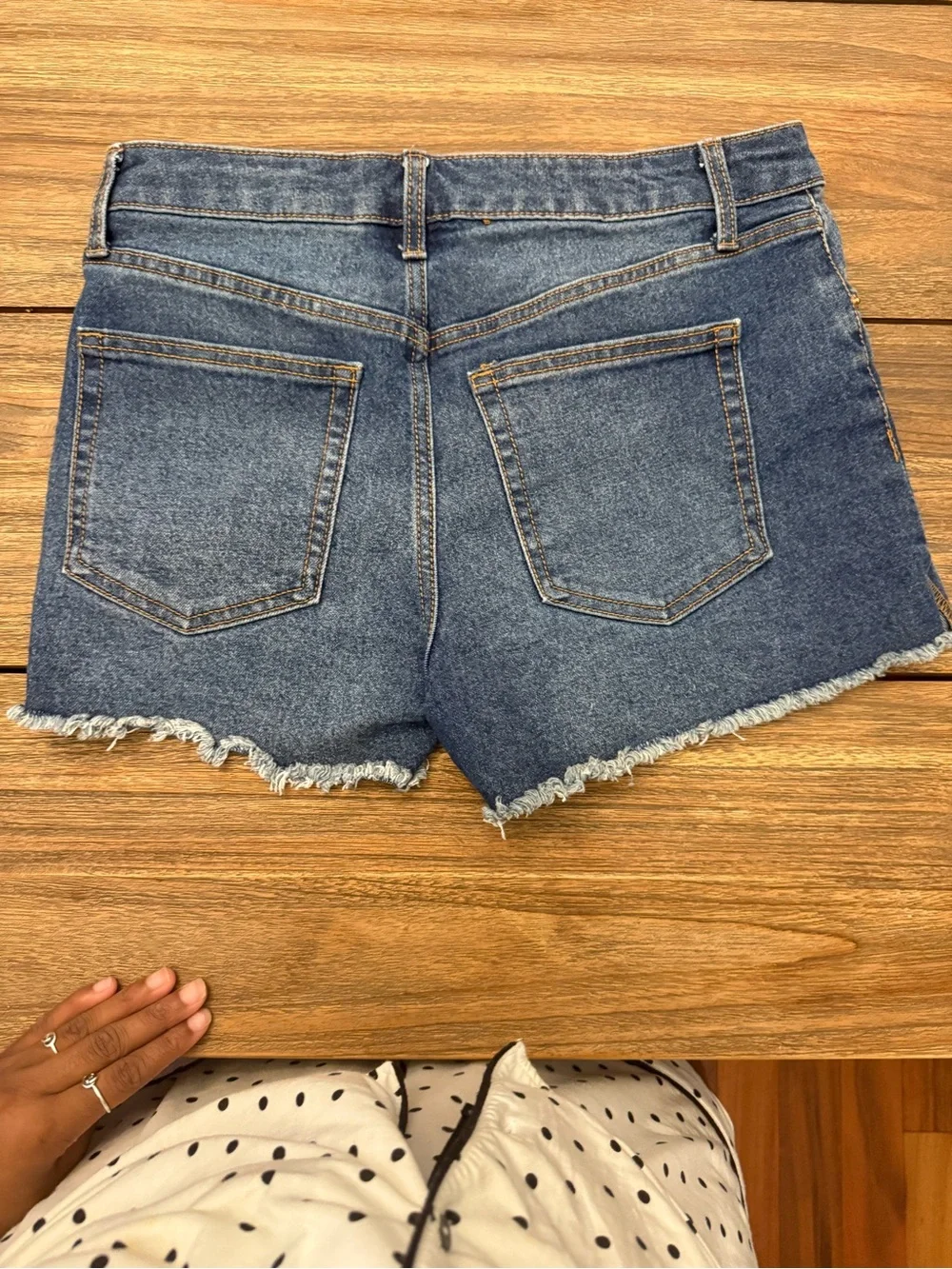 No Boundaries Frayed Hem Denim Shorts - Blue